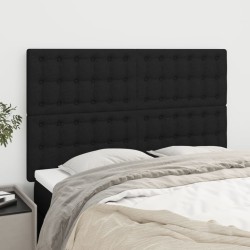 vidaXL Kopfteile 4 Stk. Schwarz 72x5x78/88 cm Stoff
