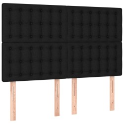 vidaXL Kopfteile 4 Stk. Schwarz 72x5x78/88 cm Stoff