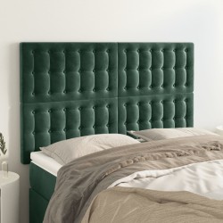 vidaXL Kopfteile 4 Stk. Dunkelgrün 72x5x78/88 cm Samt