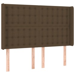 vidaXL Kopfteil mit Ohren Dunkelbraun 147x16x118/128 cm Stoff