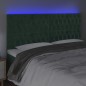 vidaXL LED Kopfteil Dunkelgrün 200x7x118/128 cm Samt