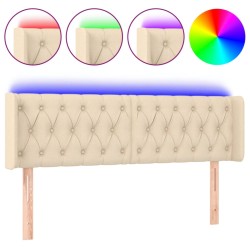 vidaXL LED Kopfteil Creme 147x16x78/88 cm Stoff