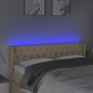 vidaXL LED Kopfteil Creme 147x16x78/88 cm Stoff