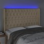 vidaXL LED Kopfteil Creme 147x16x118/128 cm Stoff