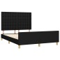 vidaXL Bettgestell mit Kopfteil Schwarz 140x200 cm Stoff vidaXL Bettgestell mit Kopfteil Schwarz 140x200 cm Stoff