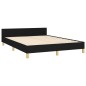 vidaXL Bettgestell mit Kopfteil Schwarz 140x200 cm Stoff vidaXL Bettgestell mit Kopfteil Schwarz 140x200 cm Stoff
