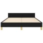 vidaXL Bettgestell mit Kopfteil Schwarz 140x200 cm Stoff vidaXL Bettgestell mit Kopfteil Schwarz 140x200 cm Stoff