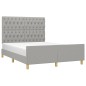 vidaXL Bettgestell mit Kopfteil Hellgrau 140x190 cm Stoff vidaXL Bettgestell mit Kopfteil Hellgrau 140x190 cm Stoff
