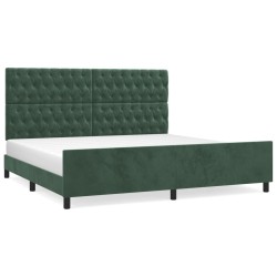 vidaXL Bettgestell mit Kopfteil Dunkelgrün 200x200 cm Samt