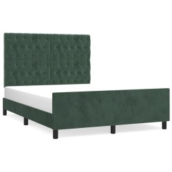 vidaXL Bettgestell mit Kopfteil Dunkelgrün 140x200 cm Samt