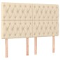 vidaXL Boxspringbett mit Matratze & LED Creme 140x190 cm Stoff vidaXL Boxspringbett mit Matratze & LED Creme 140x190 cm Stoff