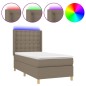 vidaXL Boxspringbett mit Matratze & LED Taupe 100x200 cm Stoff vidaXL Boxspringbett mit Matratze & LED Taupe 100x200 cm Stoff