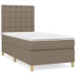 vidaXL Boxspringbett mit Matratze Taupe 100x200 cm Stoff vidaXL Boxspringbett mit Matratze Taupe 100x200 cm Stoff
