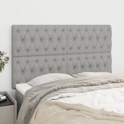 vidaXL Kopfteile 4 Stk. Hellgrau 72x7x78/88 cm Stoff