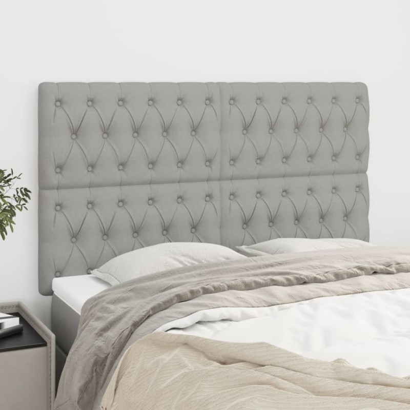 vidaXL Kopfteile 4 Stk. Hellgrau 72x7x78/88 cm Stoff vidaXL Kopfteile 4 Stk. Hellgrau 72x7x78/88 cm Stoff