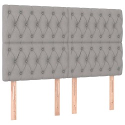 vidaXL Kopfteile 4 Stk. Hellgrau 72x7x78/88 cm Stoff