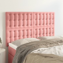 vidaXL Kopfteile 4 Stk. Rosa 72x5x78/88 cm Samt