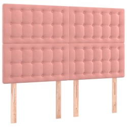 vidaXL Kopfteile 4 Stk. Rosa 72x5x78/88 cm Samt