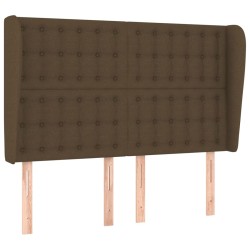 vidaXL Kopfteil mit Ohren Dunkelbraun 147x23x118/128 cm Stoff