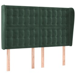 vidaXL Kopfteil mit Ohren Dunkelgrün 147x23x118/128 cm Samt