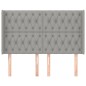 vidaXL Kopfteil mit Ohren Hellgrau 147x16x118/128 cm Stoff
