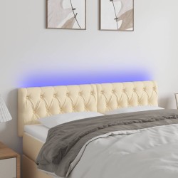 vidaXL LED Kopfteil Creme 144x7x78/88 cm Stoff
