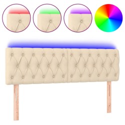 vidaXL LED Kopfteil Creme 144x7x78/88 cm Stoff