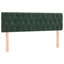 vidaXL Kopfteile 2 Stk. Dunkelgrün 72x7x78/88 cm Samt