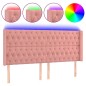 vidaXL LED Kopfteil Rosa 183x16x118/128 cm Samt vidaXL LED Kopfteil Rosa 183x16x118/128 cm Samt