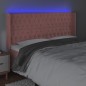 vidaXL LED Kopfteil Rosa 183x16x118/128 cm Samt vidaXL LED Kopfteil Rosa 183x16x118/128 cm Samt