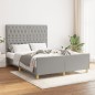 vidaXL Bettgestell mit Kopfteil Hellgrau 140x200 cm Stoff vidaXL Bettgestell mit Kopfteil Hellgrau 140x200 cm Stoff