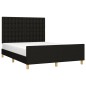 vidaXL Bettgestell mit Kopfteil Schwarz 140x190 cm Stoff vidaXL Bettgestell mit Kopfteil Schwarz 140x190 cm Stoff