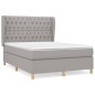 vidaXL Boxspringbett mit Matratze Hellgrau 140x200 cm Stoff vidaXL Boxspringbett mit Matratze Hellgrau 140x200 cm Stoff