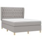 vidaXL Boxspringbett mit Matratze Hellgrau 140x200 cm Stoff vidaXL Boxspringbett mit Matratze Hellgrau 140x200 cm Stoff