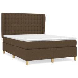 vidaXL Boxspringbett mit Matratze Dunkelbraun 140x190 cm Stoff