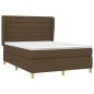 vidaXL Boxspringbett mit Matratze Dunkelbraun 140x190 cm Stoff vidaXL Boxspringbett mit Matratze Dunkelbraun 140x190 cm Stoff
