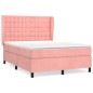 vidaXL Boxspringbett mit Matratze Rosa 140x190 cm Samt vidaXL Boxspringbett mit Matratze Rosa 140x190 cm Samt