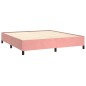 vidaXL Boxspringbett mit Matratze Rosa 180x200 cm Samt vidaXL Boxspringbett mit Matratze Rosa 180x200 cm Samt