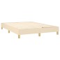 vidaXL Boxspringbett mit Matratze & LED Creme 140x200 cm Stoff vidaXL Boxspringbett mit Matratze & LED Creme 140x200 cm Stoff