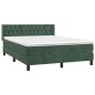 vidaXL Boxspringbett mit Matratze Dunkelgrün 140x190 cm Samt vidaXL Boxspringbett mit Matratze Dunkelgrün 140x190 cm Samt