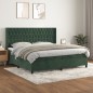 vidaXL Boxspringbett mit Matratze Dunkelgrün 200x200 cm Samt vidaXL Boxspringbett mit Matratze Dunkelgrün 200x200 cm Samt