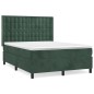 vidaXL Boxspringbett mit Matratze Dunkelgrün 140x190 cm Samt vidaXL Boxspringbett mit Matratze Dunkelgrün 140x190 cm Samt