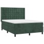 vidaXL Boxspringbett mit Matratze Dunkelgrün 140x190 cm Samt vidaXL Boxspringbett mit Matratze Dunkelgrün 140x190 cm Samt