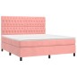 vidaXL Boxspringbett mit Matratze & LED Rosa 180x200 cm Samt vidaXL Boxspringbett mit Matratze & LED Rosa 180x200 cm Samt