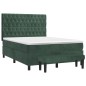 vidaXL Boxspringbett mit Matratze Dunkelgrün 140x200 cm Samt vidaXL Boxspringbett mit Matratze Dunkelgrün 140x200 cm Samt