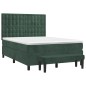 vidaXL Boxspringbett mit Matratze Dunkelgrün 140x190 cm Samt