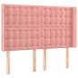 vidaXL Boxspringbett mit Matratze & LED Rosa 140x200 cm Samt vidaXL Boxspringbett mit Matratze & LED Rosa 140x200 cm Samt