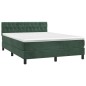 vidaXL Boxspringbett mit Matratze Dunkelgrün 140x200 cm Samt vidaXL Boxspringbett mit Matratze Dunkelgrün 140x200 cm Samt