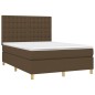 vidaXL Boxspringbett mit Matratze Dunkelbraun 140x200 cm Stoff vidaXL Boxspringbett mit Matratze Dunkelbraun 140x200 cm Stoff