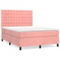 vidaXL Boxspringbett mit Matratze Rosa 140x200 cm Samt vidaXL Boxspringbett mit Matratze Rosa 140x200 cm Samt